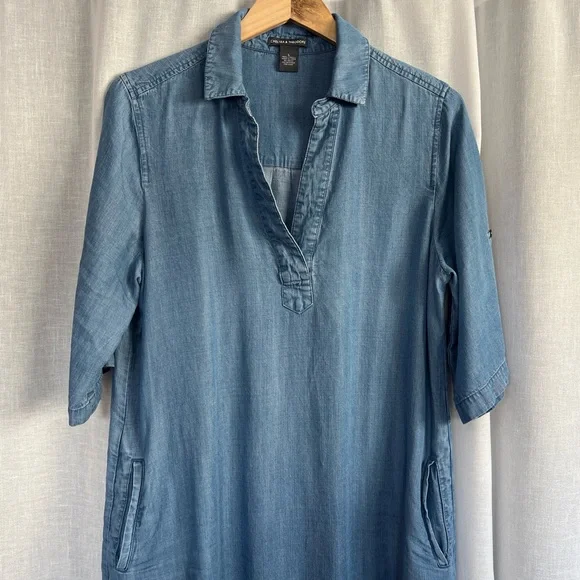 Chelsea & Theodore Chambray Shirt Dress - Picture 3 of 7